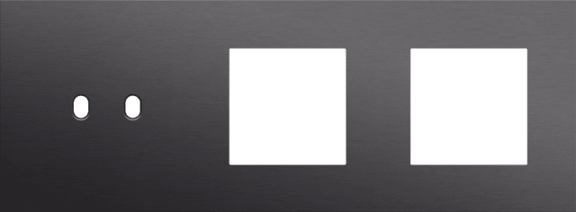 Niko Toggle 3-Voudige afdekplaat h71 vr tweev schak + 2 fct alu black brushed RAL: 000 20 00