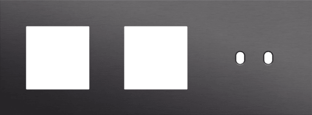 Niko Toggle 3-Voudige afdekplaat h71 vr 2 fct + tweev schak alu black brushed RAL: 000 20 00