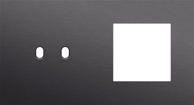 Niko Toggle 2-Voudige afdekplaat h71 vr tweev schak + fct alu black brushed RAL: 000 20 00