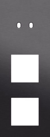 Niko Toggle 3-Voudige afdekplaat v71 vr tweev schak + 2 fct alu black brushed RAL: 000 20 00