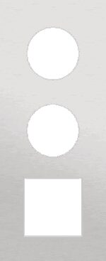 Niko Rocker en Toggle 3-Voudige afdekplaat verticaal 60 mm centerafstand voor 2 stopcontacten en 1 functie, alu grey brushed RAL: 000 80 00