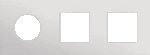 Niko Rocker en Toggle 3-Voudige afdekplaat horizontaal 71mm voor stopcontact en 2 functies, alu grey brushed RAL: 000 80 00
