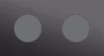 Niko Rocker en Toggle 2-Voudige afdekplaat 71 voor 2 stopcontacten alu black brushed RAL: 000 20 00