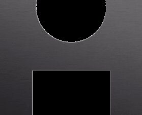 Niko Rocker en Toggle 2-Voudige afdekplaat verticaal 60 mm centerafstand voor stopcontact en 1 functie, alu black brushed RAL: 000 20 00