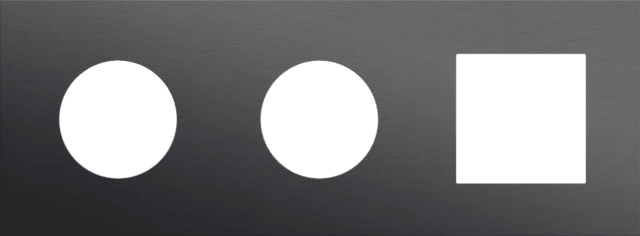 Niko Rocker en Toggle 3-Voudige afdekplaat horizontaal 71mm voor 2 stopcontacten en 1 functie, alu black brushed RAL: 000 20 00