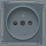 Niko Rocker en Toggle Afwerkingsset stopcontact penaarde,voor rocker en toggle blue grey coated RAL 7022