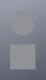Niko Rocker en Toggle 2-Voudige afdekplaat verticaal 60 mm centerafstand voor stopcontact en 1 functie, alu blue grey brushed RAL: 240 30 05