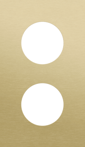 Niko Rocker en Toggle 2-Voudige afdekplaat 60mm centerafstand voor 2 stopcontacten alu gold brushed RAL: 1000