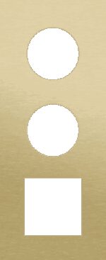 Niko Rocker en Toggle 3-Voudige afdekplaat verticaal 60 mm centerafstand voor 2 stopcontacten en 1 functie, alu gold brushed RAL: 1000