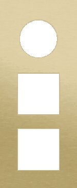 Niko Rocker en Toggle 3-Voudige afdekplaat verticaal 60 mm centerafstand voor stopcontact en 2 functies, alu gold brushed RAL: 1000