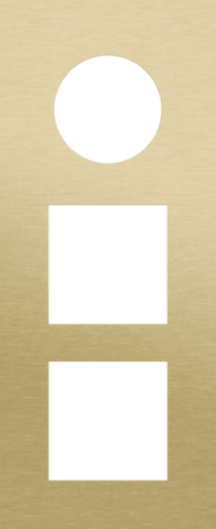 Niko Rocker en Toggle 3-Voudige afdekplaat verticaal 60 mm centerafstand voor stopcontact en 2 functies, alu gold brushed RAL: 1000