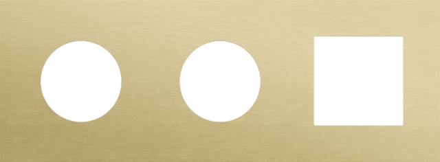 Niko Rocker en Toggle 3-Voudige afdekplaat horizontaal 71mm voor 2 stopcontacten en 1 functie, alu gold brushed RAL: 1000