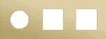 Niko Rocker en Toggle 3-Voudige afdekplaat horizontaal 71mm voor stopcontact en 2 functies, alu gold brushed RAL: 1000