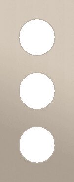 Niko Rocker en Toggle 3-Voudige afdekplaat 60mm centerafstand voor 1 stopcontact steel champagne coated RAL: 080 70 10