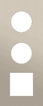 Niko Rocker en Toggle 3-Voudige afdekplaat verticaal 60 mm centerafstand voor 2 stopcontacten en 1 functie, steel champagne coated RAL: 080 70 10
