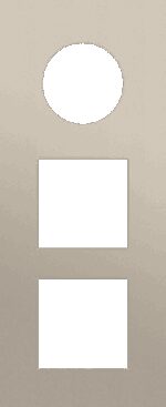 Niko Rocker en Toggle 3-Voudige afdekplaat verticaal 60 mm centerafstand voor stopcontact en 2 functies, steel champagne coated RAL: 080 70 10