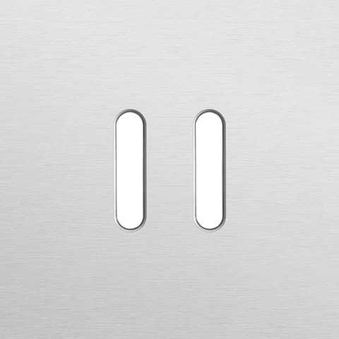 Niko Rocker Enkelvoudige afdekplaat voor tweevoudige schakelfuncties alu grey brushed RAL: 000 80 00