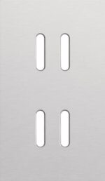 Niko Rocker 2-Voudige afdekplaat verticaal 60 mm centerafstand voor tweevoudige schakelfuncties alu grey brushed RAL: 000 80 00
