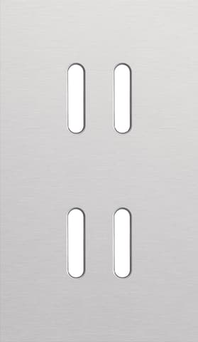 Niko Rocker 2-Voudige afdekplaat verticaal 60 mm centerafstand voor tweevoudige schakelfuncties alu grey brushed RAL: 000 80 00