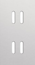 Niko Rocker 2-Voudige afdekplaat verticaal 71 mm centerafstandvoor tweevoudige schakelfuncties alu grey brushed RAL: 000 80 00
