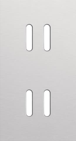 Niko Rocker 2-Voudige afdekplaat verticaal 71 mm centerafstandvoor tweevoudige schakelfuncties alu grey brushed RAL: 000 80 00