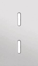 Niko Rocker 2-Voudige afdekplaat verticaal 60 mm centerafstand voor twee enkelvoudige schakelfuncties alu grey brushed RAL: 000 80 00