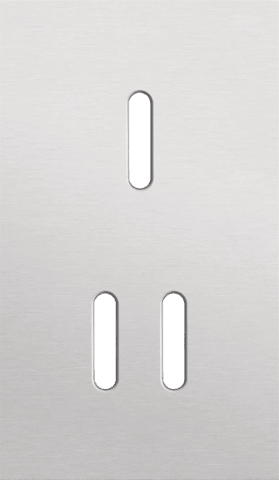 Niko Rocker 2-Voudige afdekplaat verticaal 60 mm centerafstand voor een enkelvoudige en een tweevoudige schakelfunctie alu grey brushed RAL: 000 80 00