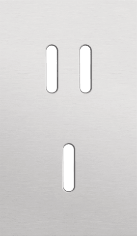 Niko Rocker 2-Voudige afdekplaat verticaal 60 mm centerafstand voor een tweevoudige en een enkelvoudige schakelfunctie alu grey brushed RAL: 000 80 00