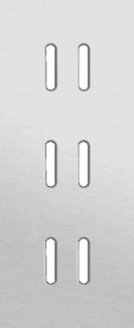 Niko Rocker 3-Voudige afdekplaat verticaal 60 mm centerafstand voor drie tweevoudige schakelfuncties alu grey brushed RAL: 000 80 00