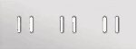 Niko Rocker 3-Voudige afdekplaat horizontaal 71 mm centerafstand voor drie tweevoudige schakelfuncties alu grey brushed RAL: 000 80 00