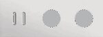 Niko Rocker 3-Voudige afdekplaat horizontaal 71 mm centerafstand voor een tweevoudige schakelfunctie en twee stopcontacten alu grey brushed RAL: 000 80 00