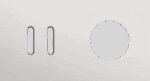 Niko Rocker 2-Voudige afdekplaat horizontaal 71 mm centerafstand voor tweevoudige schakelfuncties + 1 stopcontact alu grey brushed RAL: 000 80 00