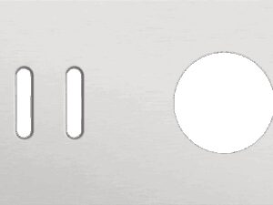 Niko Rocker 2-Voudige afdekplaat horizontaal 71 mm centerafstand voor tweevoudige schakelfuncties + 1 stopcontact alu grey brushed RAL: 000 80 00