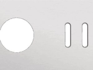 Niko Rocker 2-Voudige afdekplaat horizontaal 71 mm centerafstand voor 1 stopcontact + 1 tweev schak alu grey brushed RAL: 000 80 00