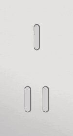 Niko Rocker 2-Voudige afdekplaat verticaal 71 mm centerafstand voor een enkelvoudige en een tweevoudige schakelfunctie alu grey brushed RAL: 000 80 00