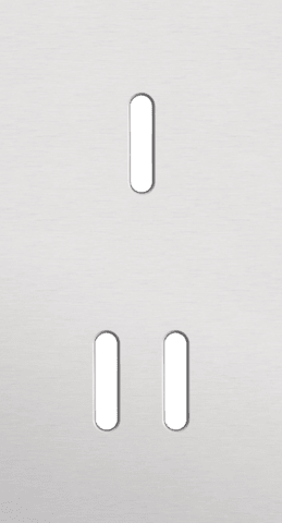 Niko Rocker 2-Voudige afdekplaat verticaal 71 mm centerafstand voor een enkelvoudige en een tweevoudige schakelfunctie alu grey brushed RAL: 000 80 00