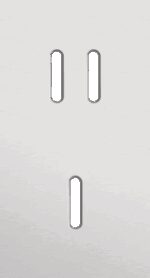 Niko Rocker 2-Voudige afdekplaat verticaal 71 mm centerafstand voor een tweevoudige en een enkelvoudige schakelfunctie alu grey brushed RAL: 000 80 00