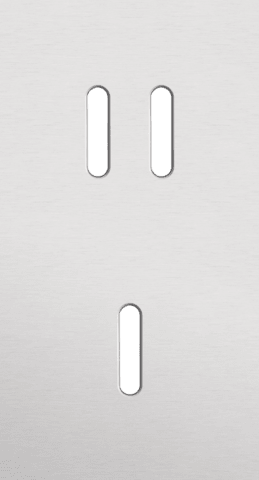 Niko Rocker 2-Voudige afdekplaat verticaal 71 mm centerafstand voor een tweevoudige en een enkelvoudige schakelfunctie alu grey brushed RAL: 000 80 00