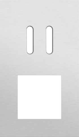 Niko Rocker 2-Voudige afdekplaat verticaal 60 mm centerafstand voor een tweevoudige schakelfunctie en een functie alu grey brushed RAL: 000 80 00