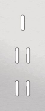 Niko Rocker 3-Voudige afdekplaat verticaal 60 mm centerafstand voor een enkelvoudige en twee tweevoudige schakelfuncties alu grey brushed RAL: 000 80 00