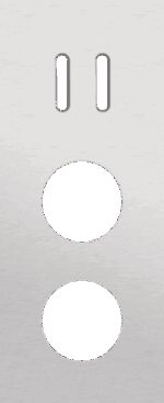 Niko Rocker 3-Voudige afdekplaat verticaal 60 mm centerafstand voor een tweevoudige schakelfunctie en twee stopcontacten alu grey brushed RAL: 000 80 00