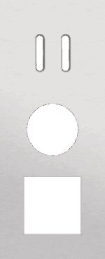 Niko Rocker 3-Voudige afdekplaat verticaal 60 mm centerafstand voor een enkelvoudige schakelfunctie en een een stopcontact en een functie alu grey brushed RAL: 000 80 00
