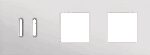 Niko Rocker 3-Voudige afdekplaat horizontaal 71 mm centerafstand voor een tweevoudige schakelfunctie en twee functies alu grey brushed RAL: 000 80 00