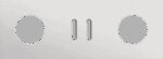 Niko Rocker 3-Voudige afdekplaat horizontaal 71 mm centerafstand voor een stopcontact een tweevoudige schakelfunctie en een stopcontact alu grey brushed RAL: 000 80 00