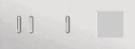 Niko Rocker 3-Voudige afdekplaat horizontaal 71 mm centerafstand voor een tweevoudige en een enkelvoudige schakelfunctie en een functie alu grey brushed RAL: 000 80 00