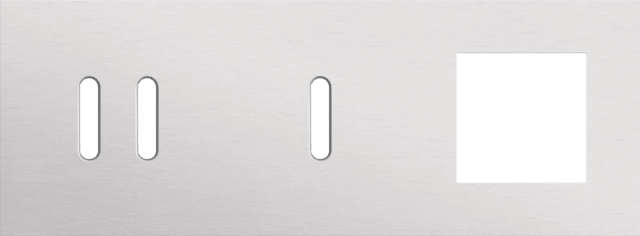 Niko Rocker 3-Voudige afdekplaat horizontaal 71 mm centerafstand voor een tweevoudige en een enkelvoudige schakelfunctie en een functie alu grey brushed RAL: 000 80 00