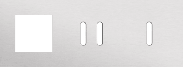 Niko Rocker 3-Voudige afdekplaat horizontaal 71 mm centerafstandvoor een functie een tweevoudige en een enkelvoudige schakelfunctie alu grey brushed RAL: 000 80 00