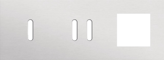Niko Rocker 3-Voudige afdekplaat horizontaal 71 mm centerafstand voor een enkelvoudige en een tweevoudige schakelfunctie en een functie alu grey brushed RAL: 000 80 00