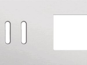 Niko Rocker 2-Voudige afdekplaat horizontaal 71 mm centerafstand voor een tweevoudige schakelfunctie en een functie alu grey brushed RAL: 000 80 00