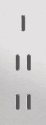 Niko Rocker 3-Voudige afdekplaat verticaal 71 mm centerafstand voor een enkelvoudige en twee tweevoudige schakelfuncties alu grey brushed RAL: 000 80 00
